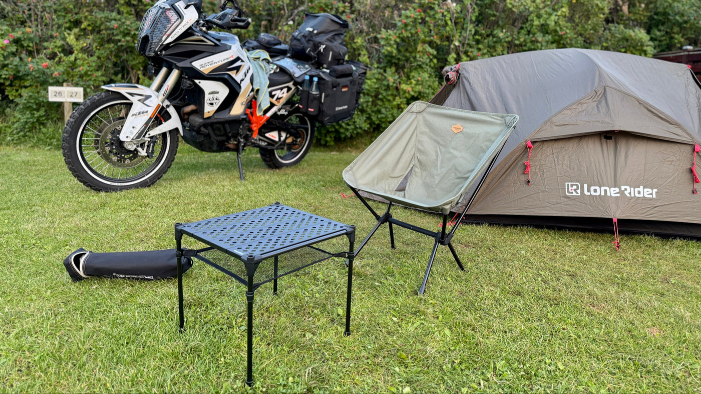 Backpacker Table and Lasse Light